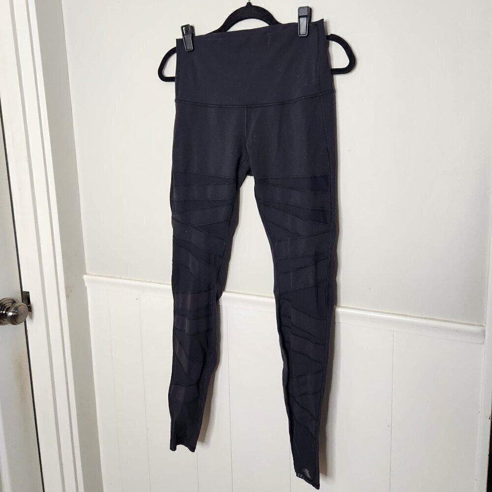 LULULEMON Solid Black Wunder Under Pant Tech Mesh